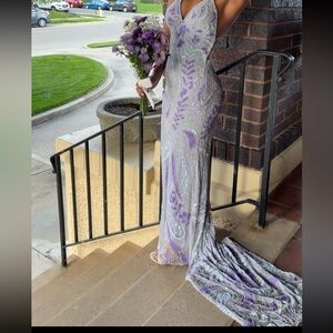 Elegant Lavender and Silver/White Prom Dress!!